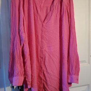 Terra & Sky Casual Pink Button Down Shirt